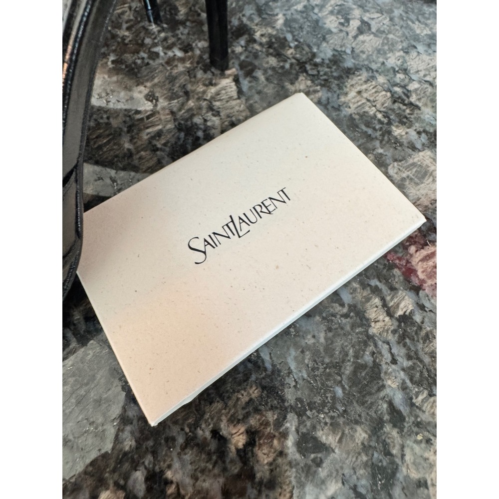 Saint Laurent Babylone 90 Nappa Sugar Leather YSL Logo Mules Black Nero 37.5 7.5 - Picture 6 of 13